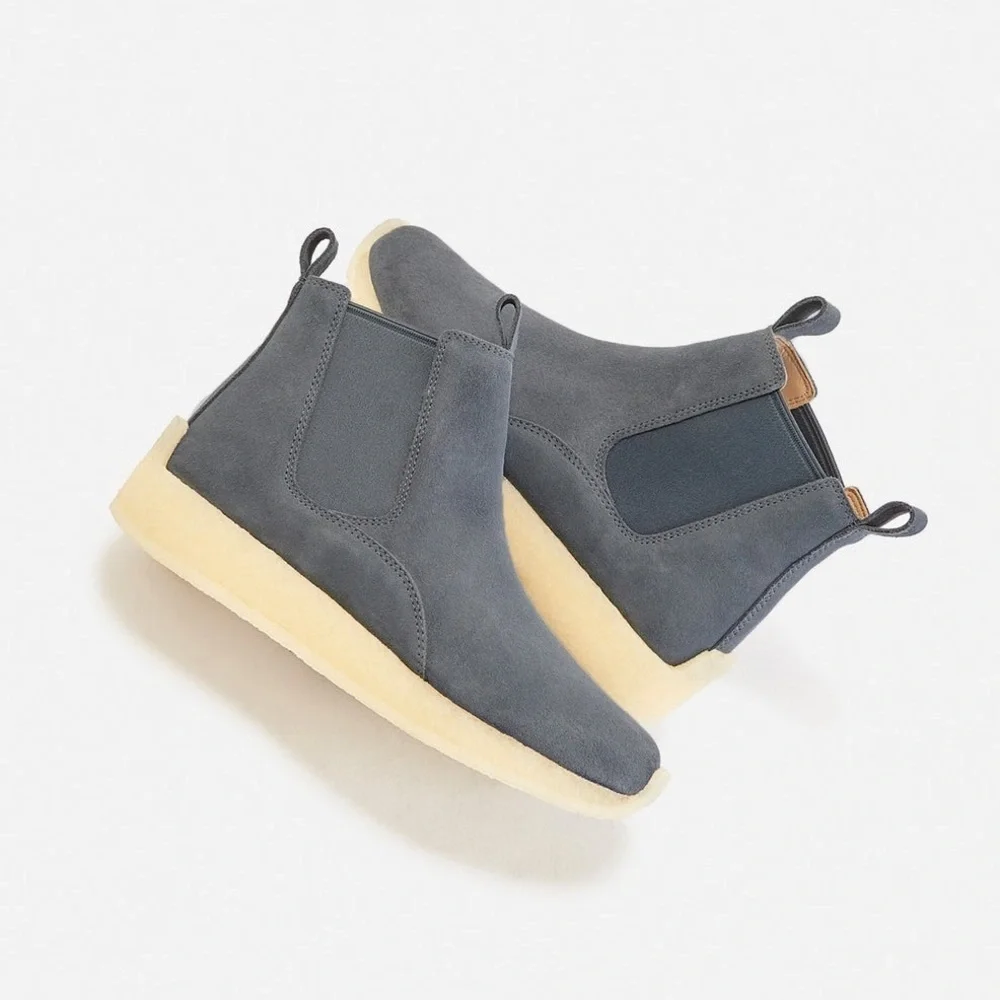 Kith x Ronnie Fieg for Clarks Season 2 Radlett in Asteroid Blue Suede Leather